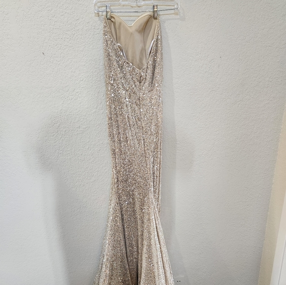 Champagne sequin formal dress - Picture 2 of 2